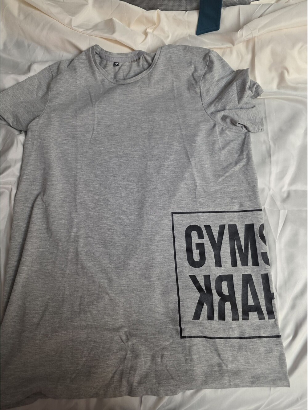 Gymshark Men's Gray Short Sleeve Crew Neck Graphic Logo T-Shirt Size M